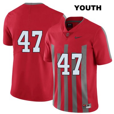 Youth NCAA Ohio State Buckeyes Justin Hilliard #47 College Stitched Elite No Name Authentic Nike Red Football Jersey BT20H27RL